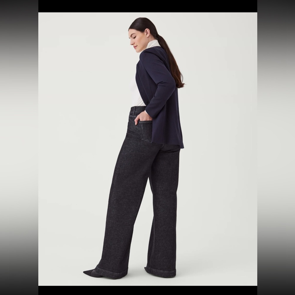 Spanx High Rise Wide Leg Jeans Charcoal TALL